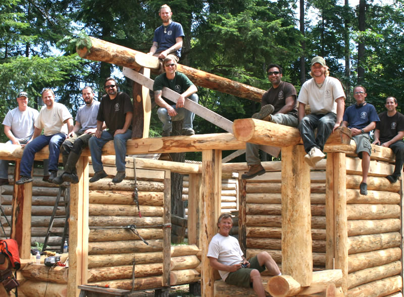 building a log cabin