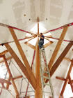 Island School of Building Arts - Construction of Great Hall - Drywall at taping stage